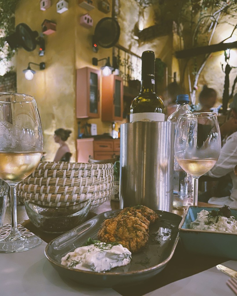 Zucchini fritters at Ellotia in Chania