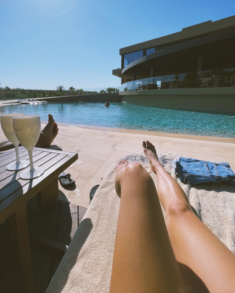 Enjoying the pool at the Pnoe Breathing Life hotel in Heraklion, Crete