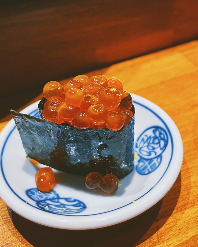 Salmon Roe Nigiri at Yo Sushi