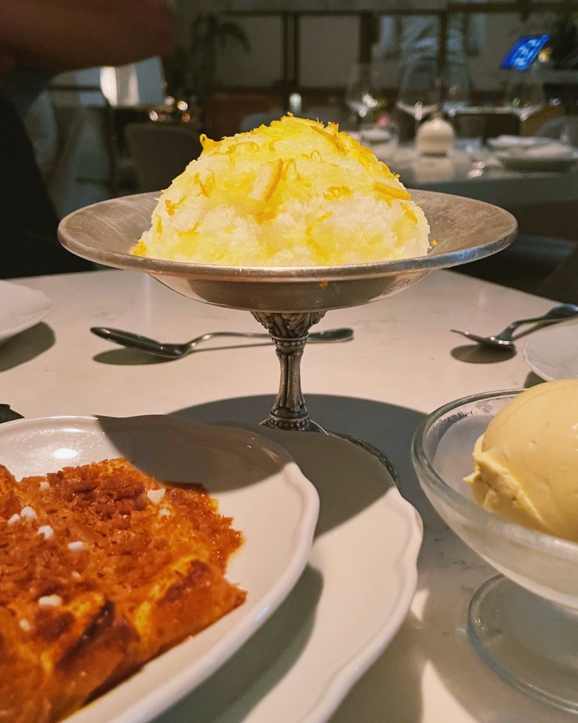 bread putting and lemon ice from Camphor in Downtown LA