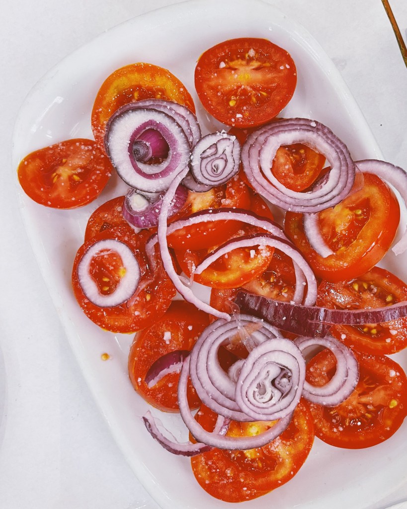 Tomato Salad from Tasca Zé dos Cornos in Lisbon, Portugal