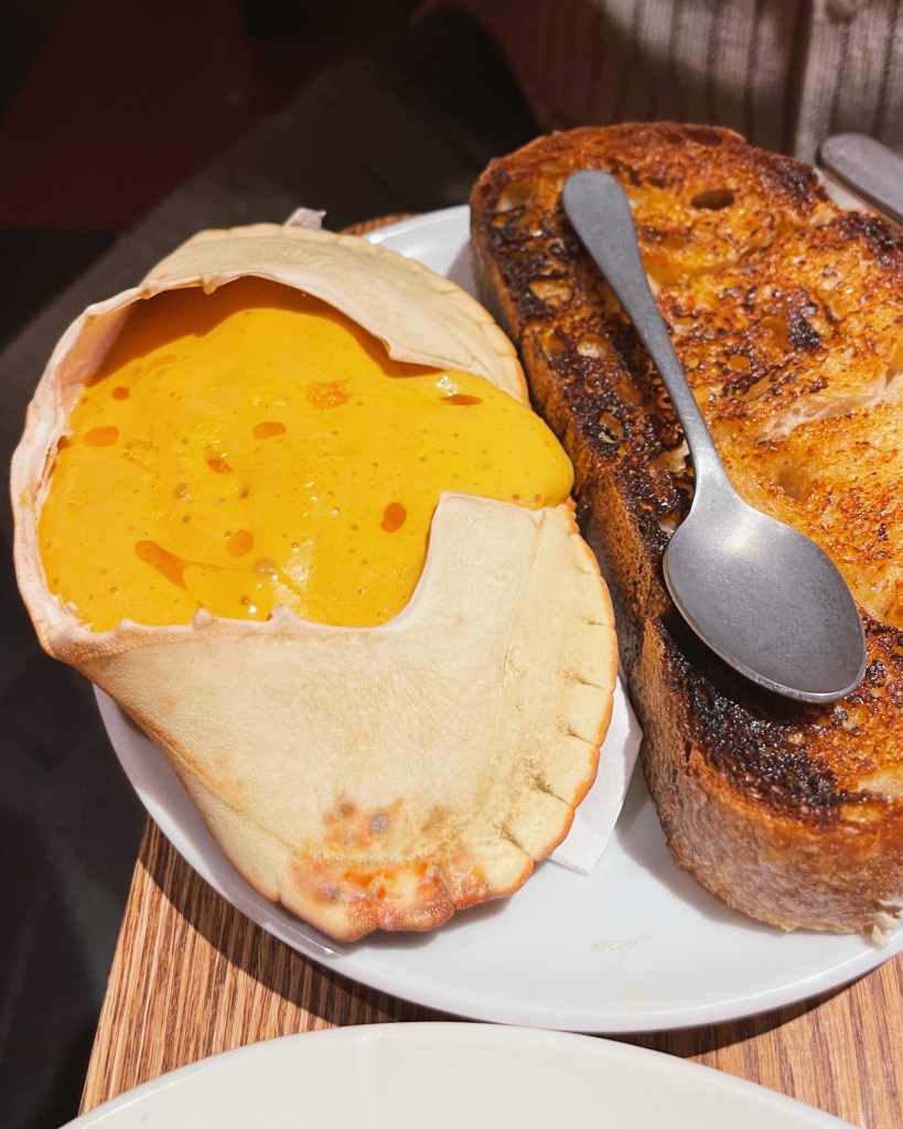 Stuffed Stone Crab with Griddled Bread from Parra Wine Bistro in Lisbon
