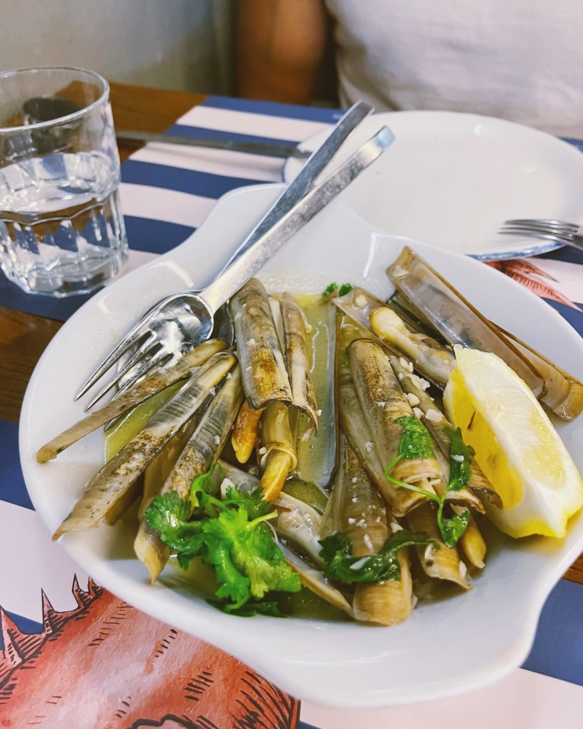 Fresh razor clams from Sea Me, a seafood restaurant in the heart of Lisbon, Portugal