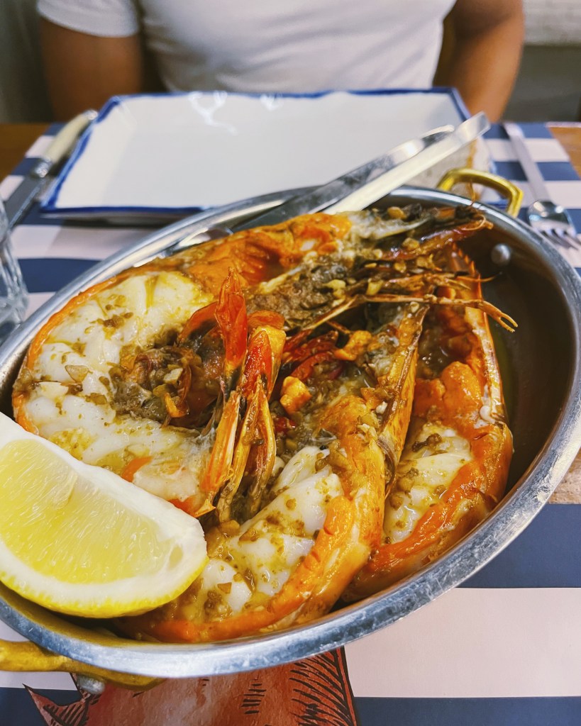 Tiger shrimp from Sea Me, a seafood restaurant in the heart of Lisbon, Portugal